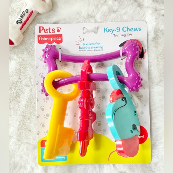 🐶New with tags FISHER PRICE PETS KEYS ON KEYRING  TEETHING TOY FOR PUPPIES. - Picture 2 of 5